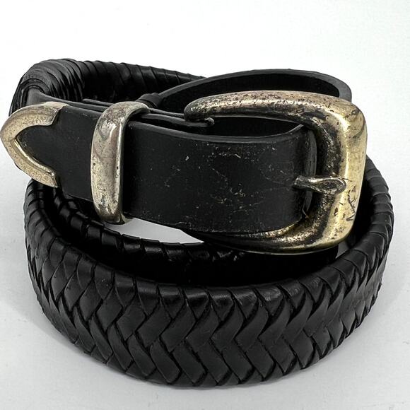 Genuine Leather Braided Belt Black 39\